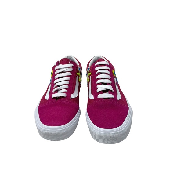 VANS Old Skool Shoe Suede Floral Fuchsia Skate Sneakers Women's Size VN0A4BV5TPK - Picture 4 of 9